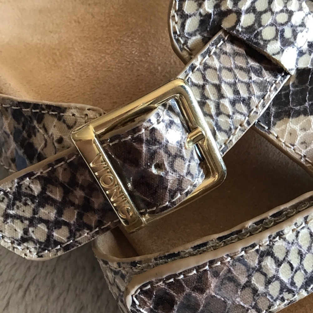 VIONIC Orthaheel PARK RADIA Strap Wedge Sandals * Natural Snake 🌺 Size 8 - Picture 11 of 11